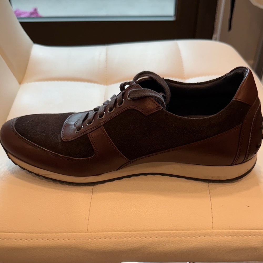 Men's Dark Brown Leather Sneakers